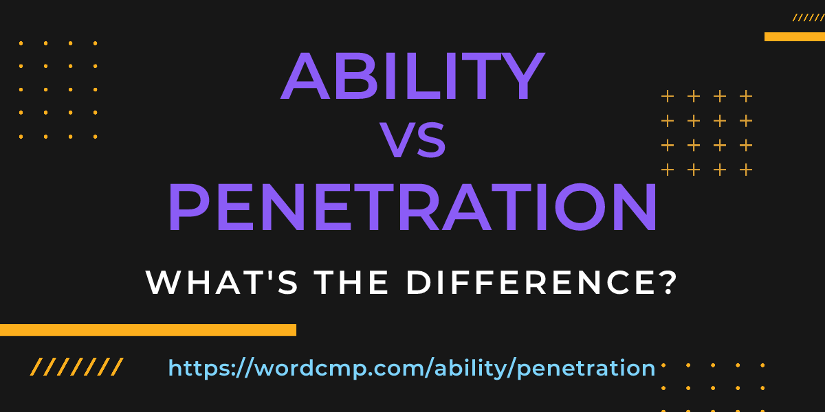 Difference between ability and penetration