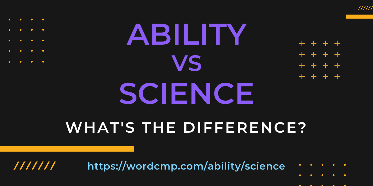 Difference between ability and science