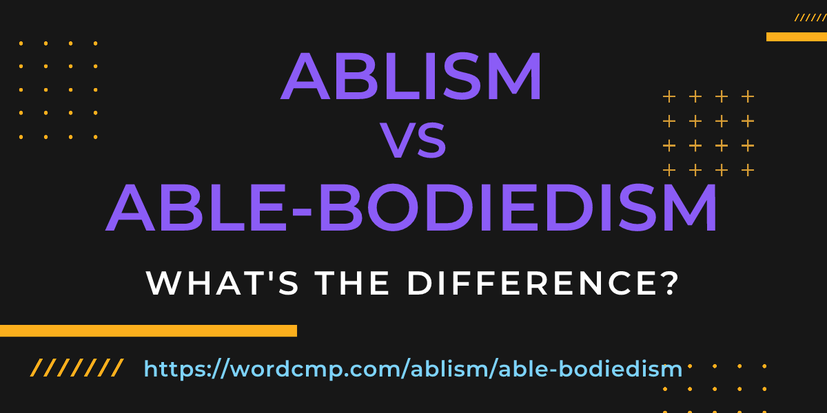 Difference between ablism and able-bodiedism