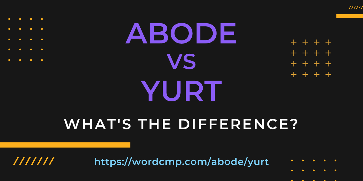 Difference between abode and yurt