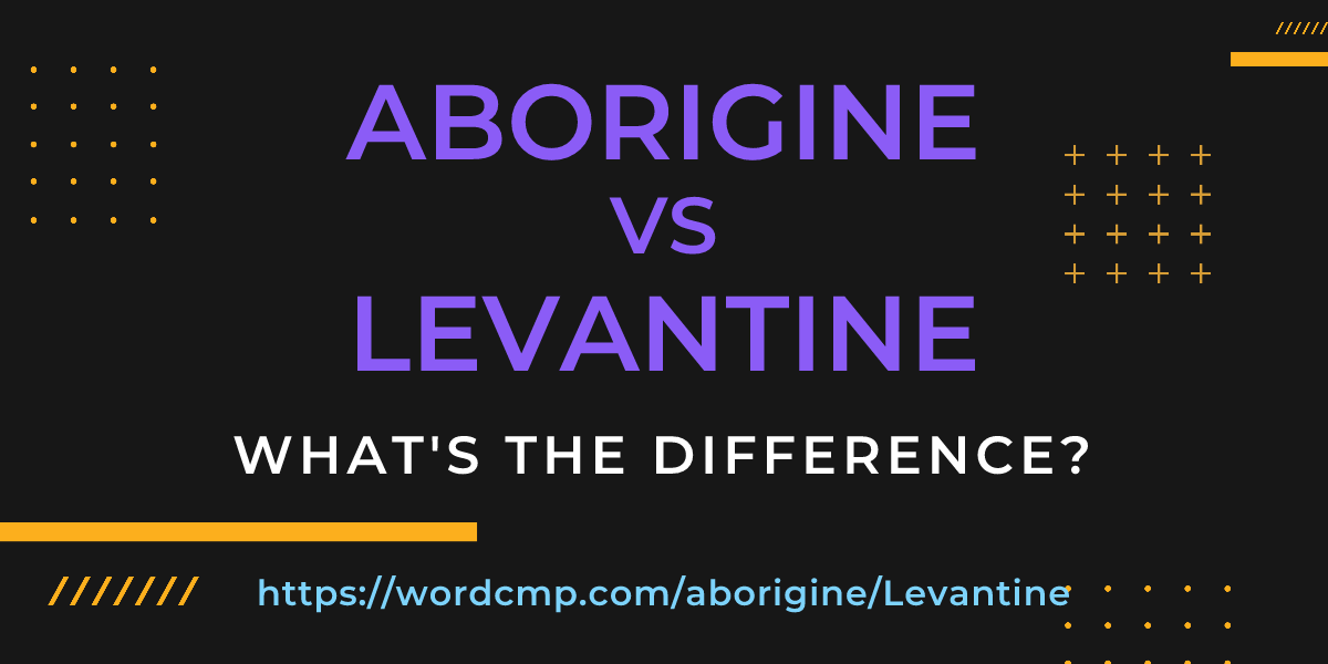 Difference between aborigine and Levantine