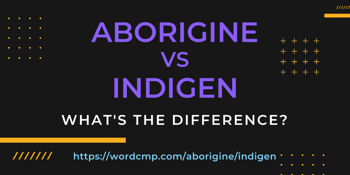 Difference between aborigine and indigen