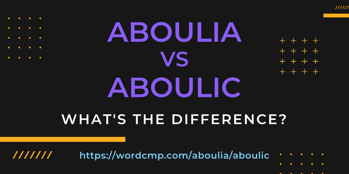Difference between aboulia and aboulic