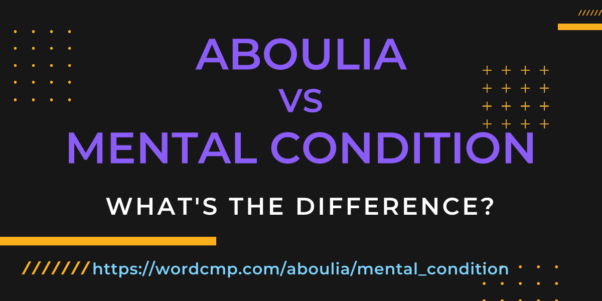 Difference between aboulia and mental condition