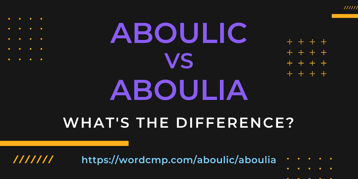 Difference between aboulic and aboulia
