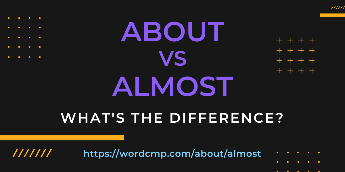 Difference between about and almost