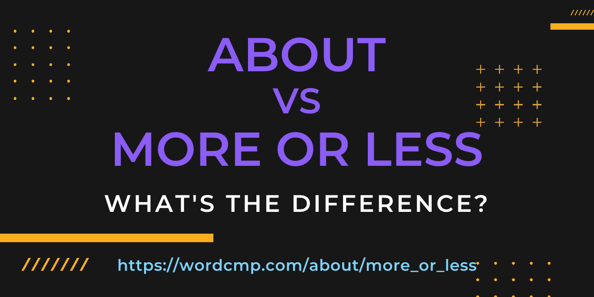 Difference between about and more or less