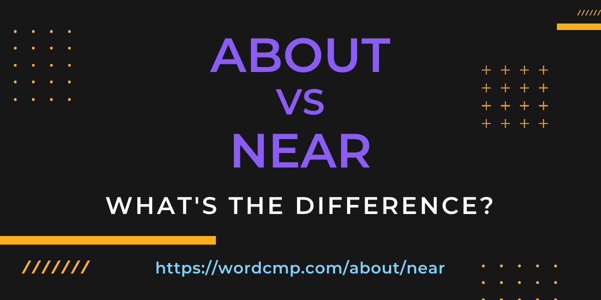 Difference between about and near