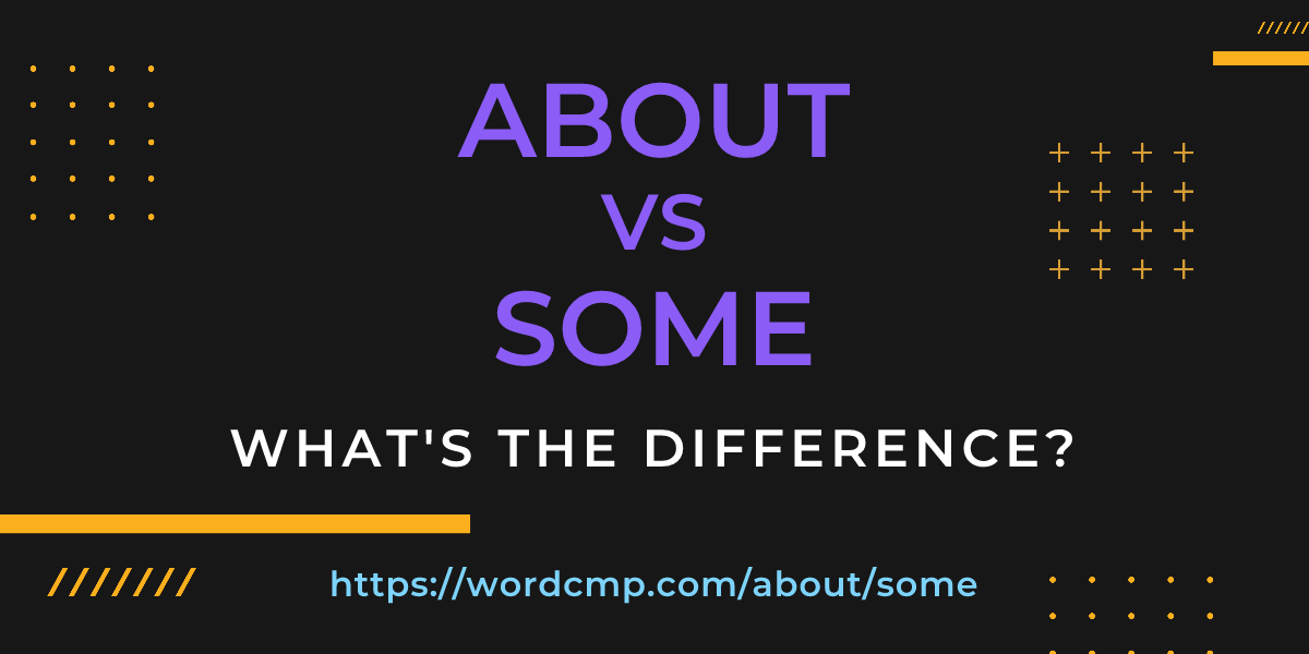 Difference between about and some