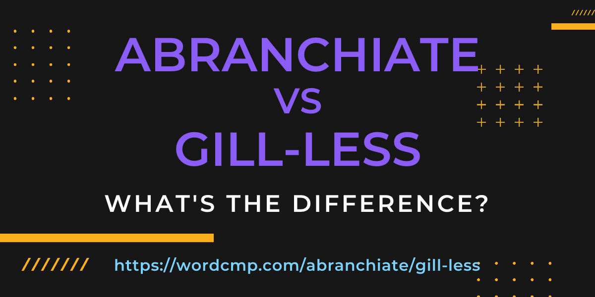 Difference between abranchiate and gill-less