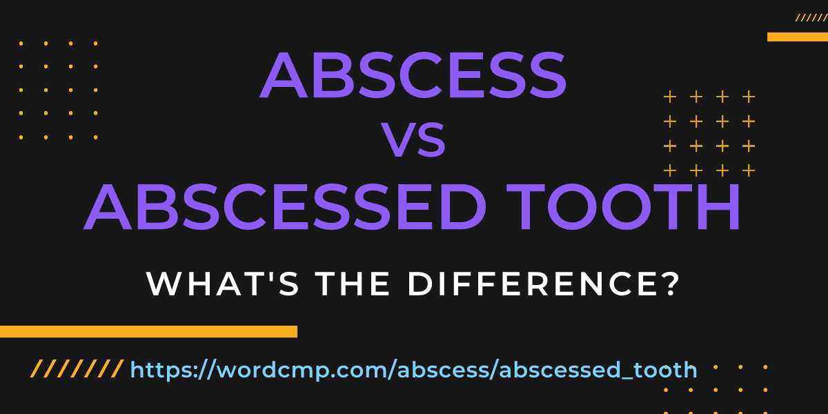 Difference between abscess and abscessed tooth