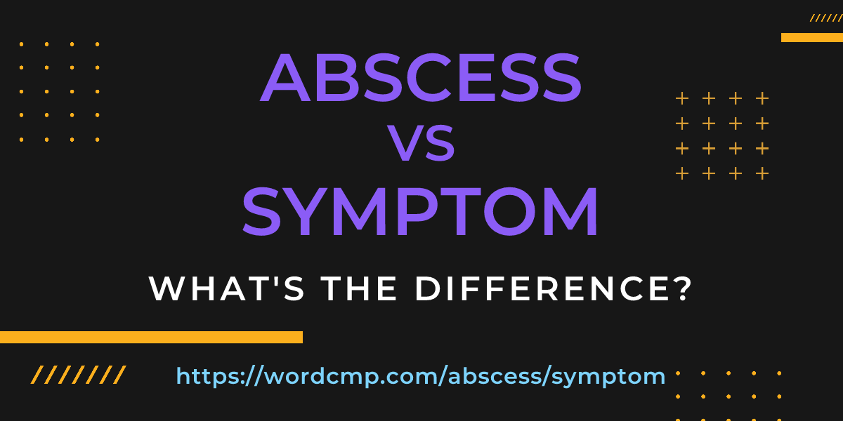 Difference between abscess and symptom