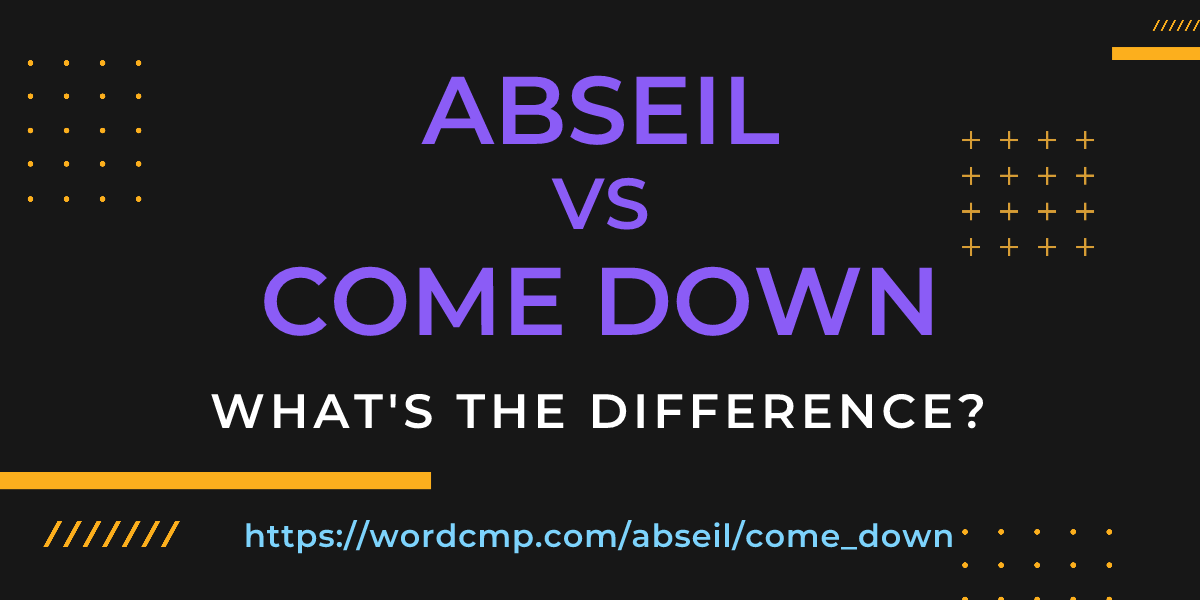 Difference between abseil and come down