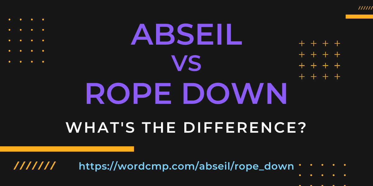 Difference between abseil and rope down