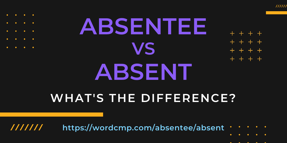 Difference between absentee and absent