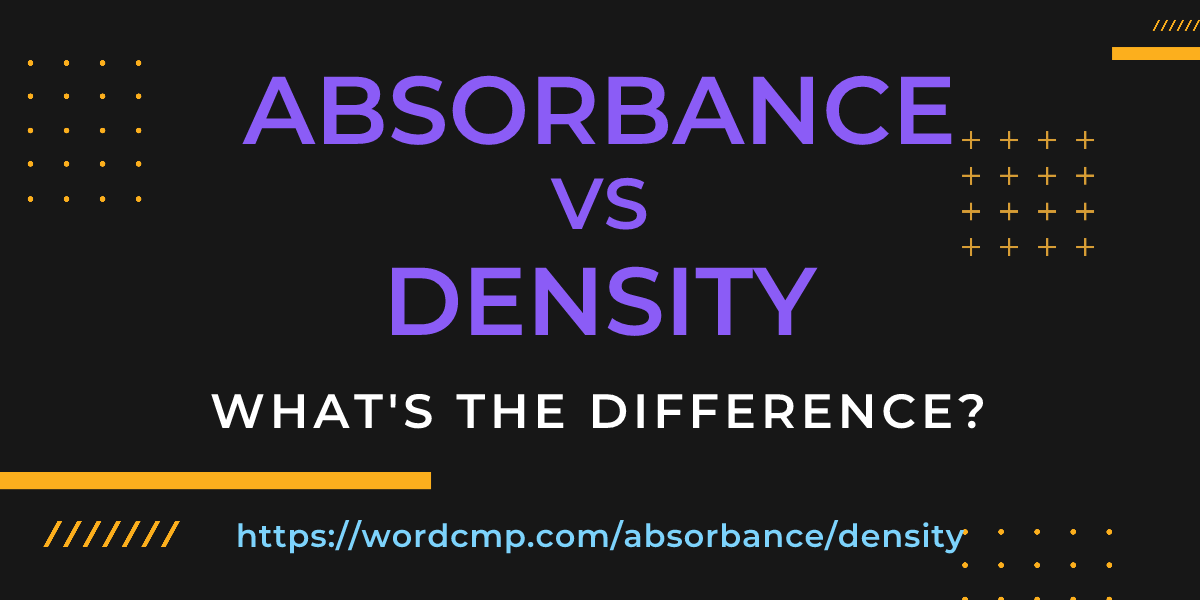 Difference between absorbance and density
