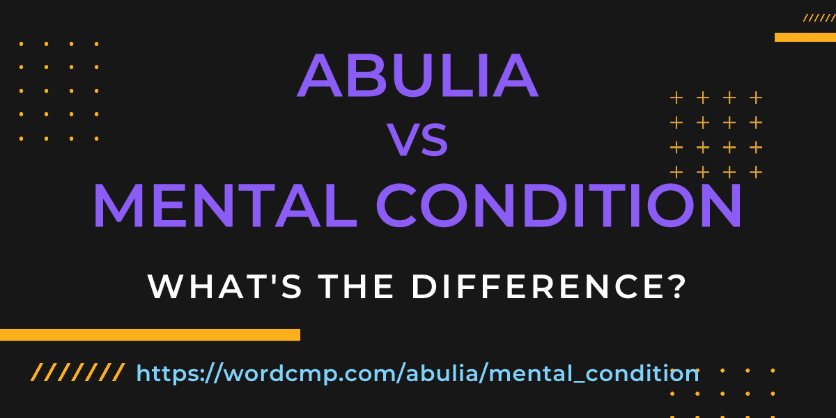 Difference between abulia and mental condition
