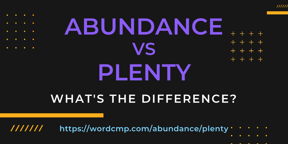 Difference between abundance and plenty
