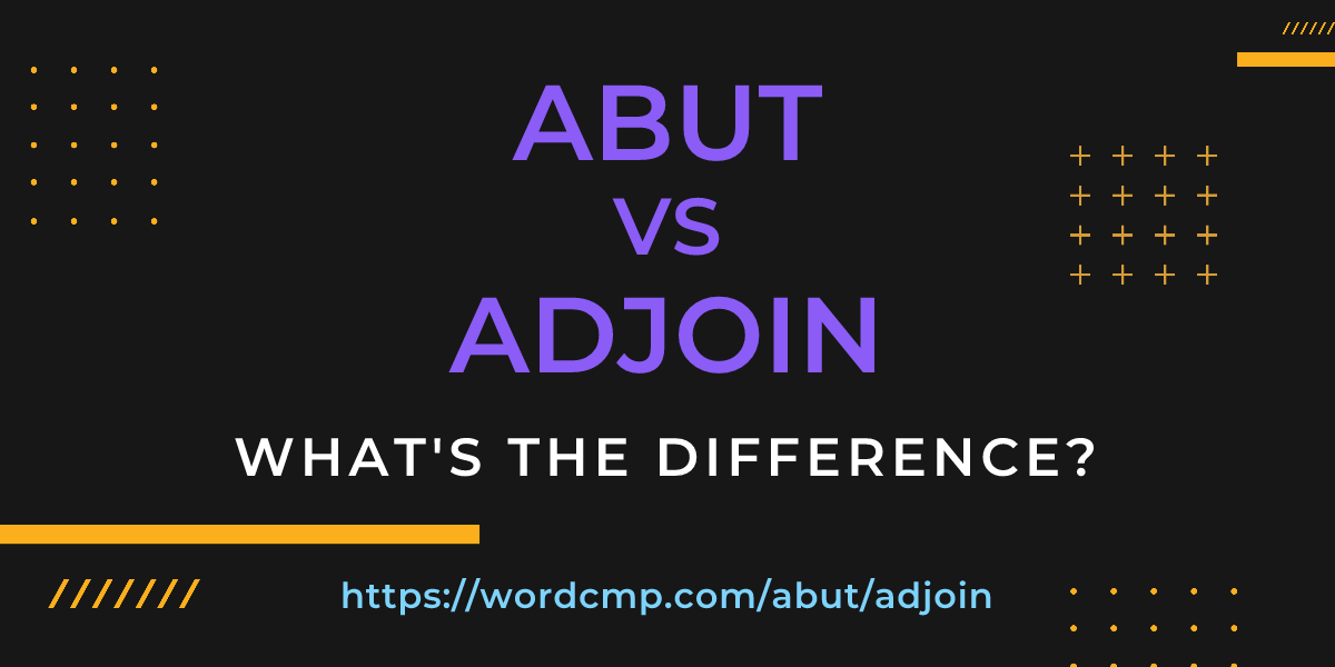 Difference between abut and adjoin