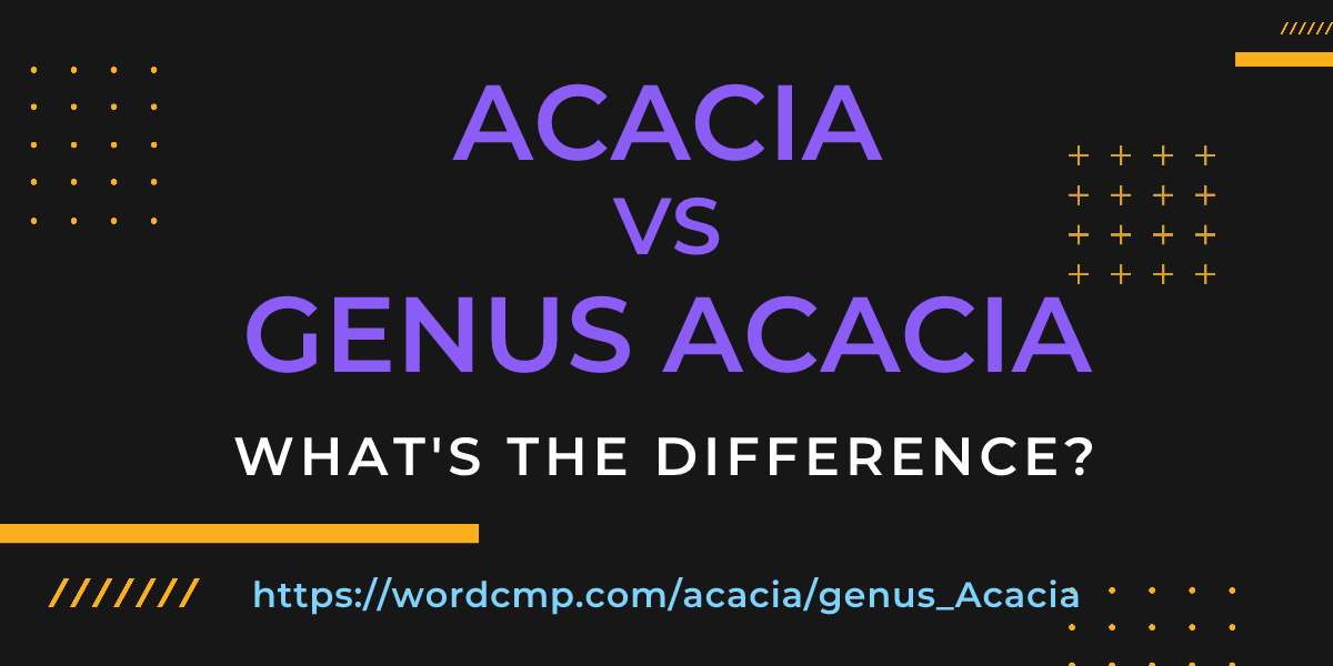 Difference between acacia and genus Acacia