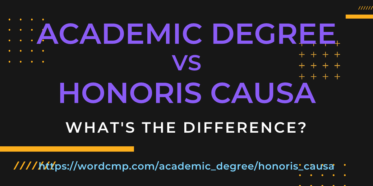 Difference between academic degree and honoris causa