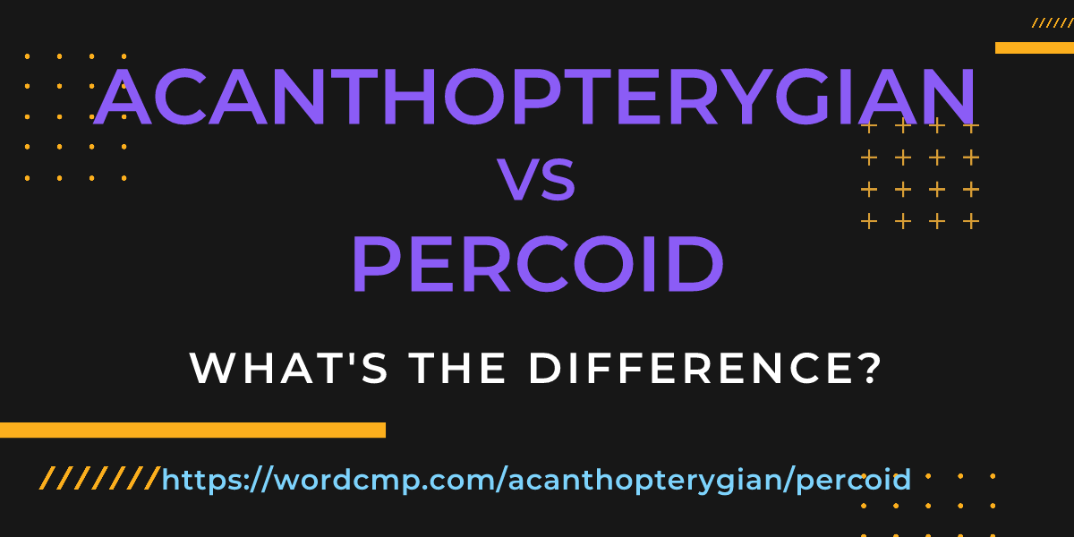 Difference between acanthopterygian and percoid