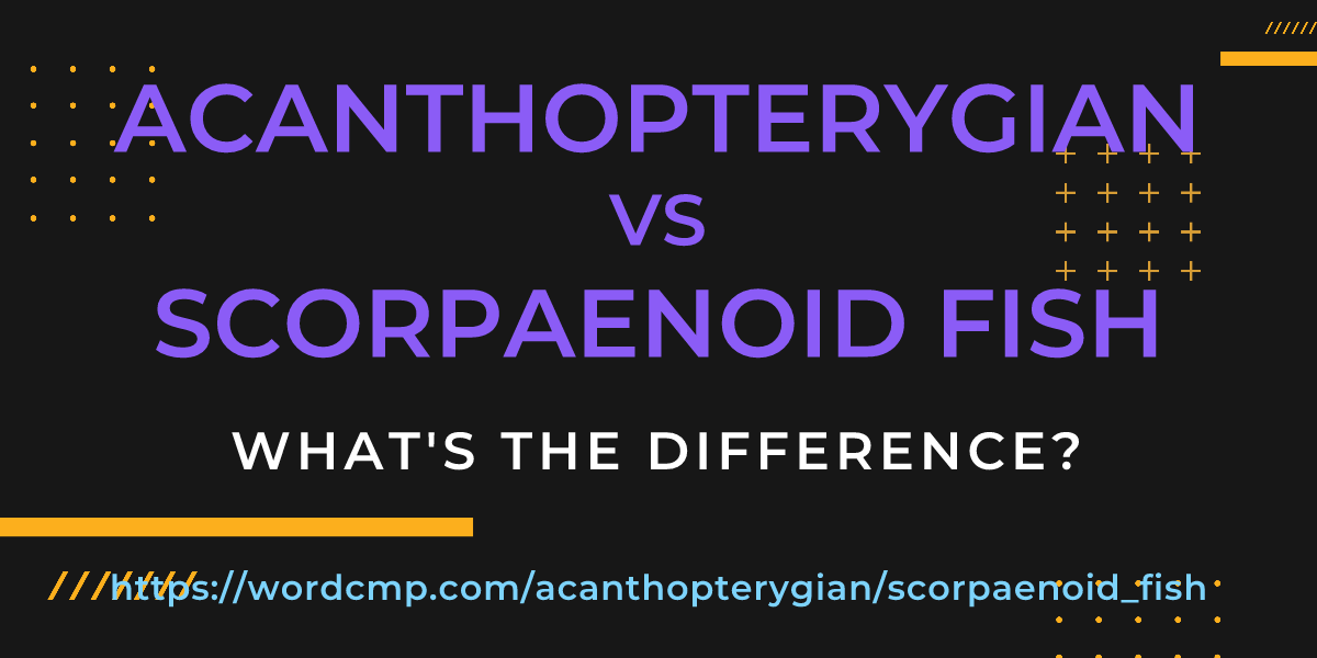 Difference between acanthopterygian and scorpaenoid fish