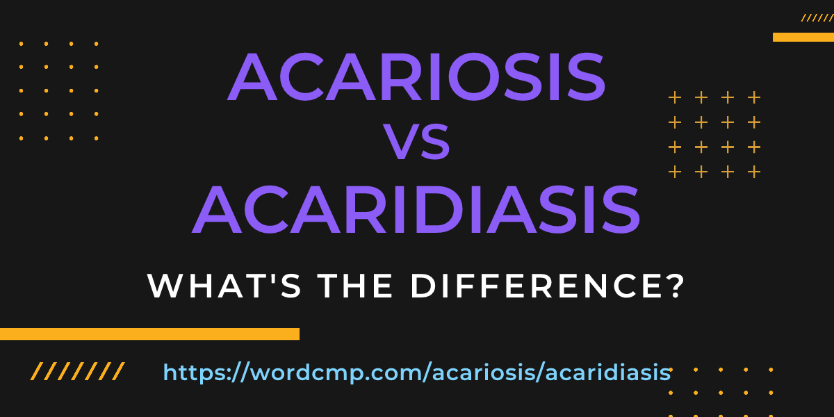 Difference between acariosis and acaridiasis
