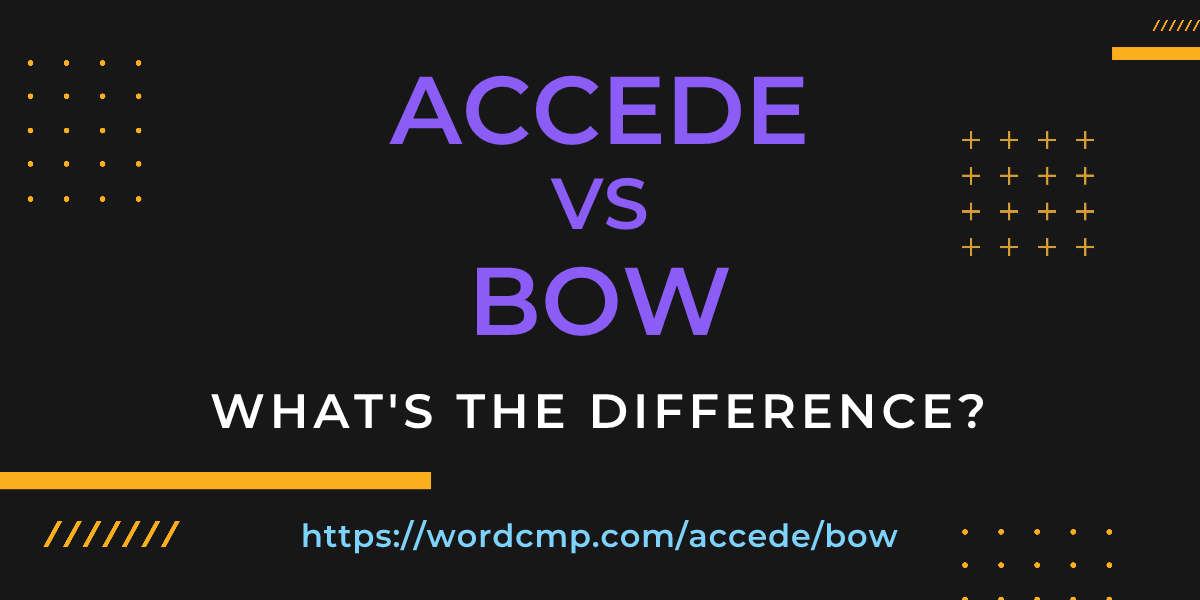 Difference between accede and bow