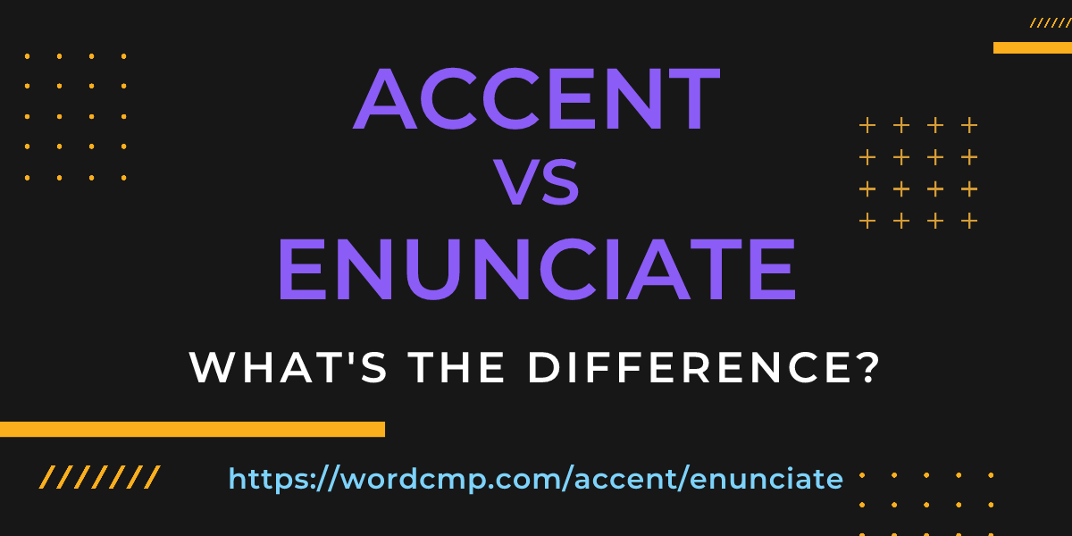 Difference between accent and enunciate