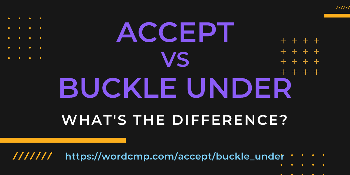 Difference between accept and buckle under