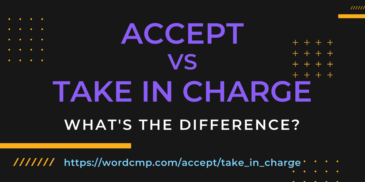 Difference between accept and take in charge