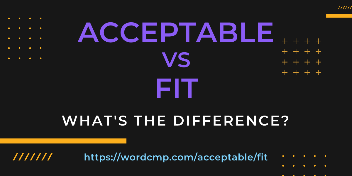 Difference between acceptable and fit