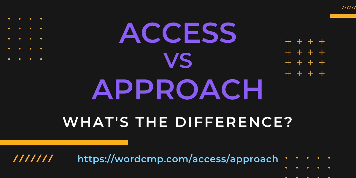Difference between access and approach