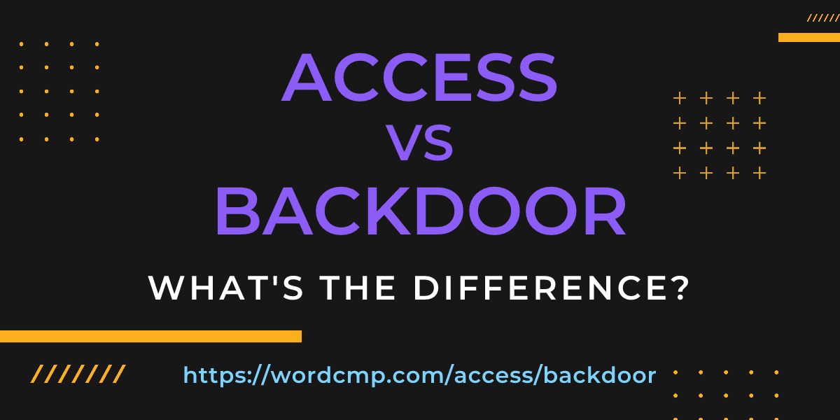 Difference between access and backdoor
