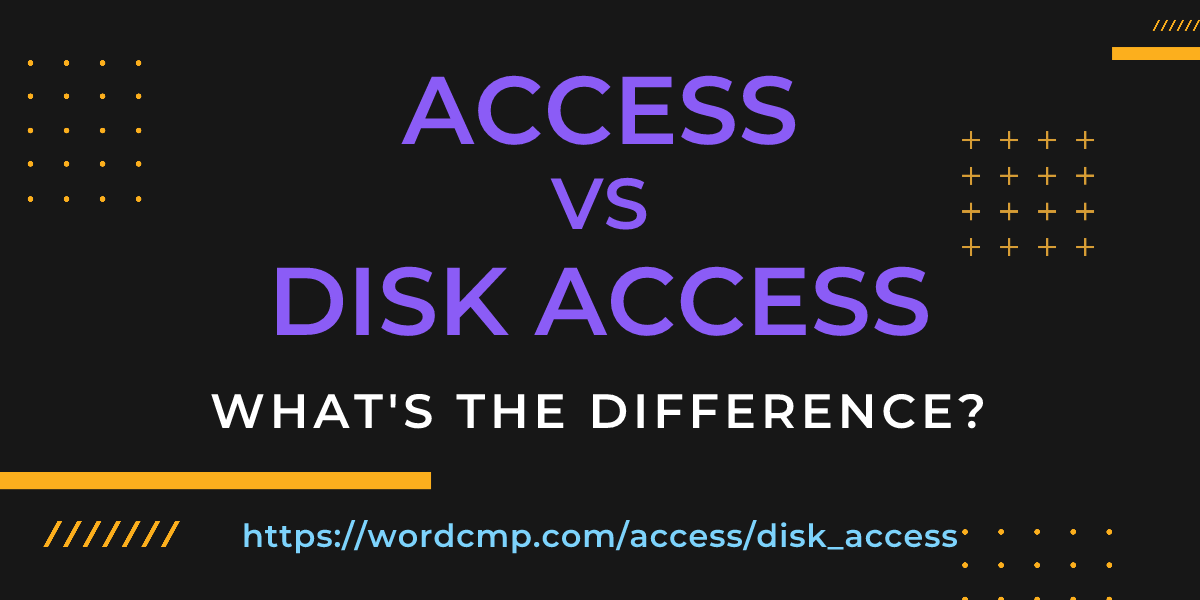 Difference between access and disk access