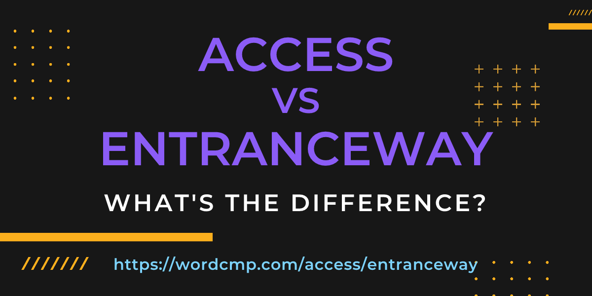 Difference between access and entranceway