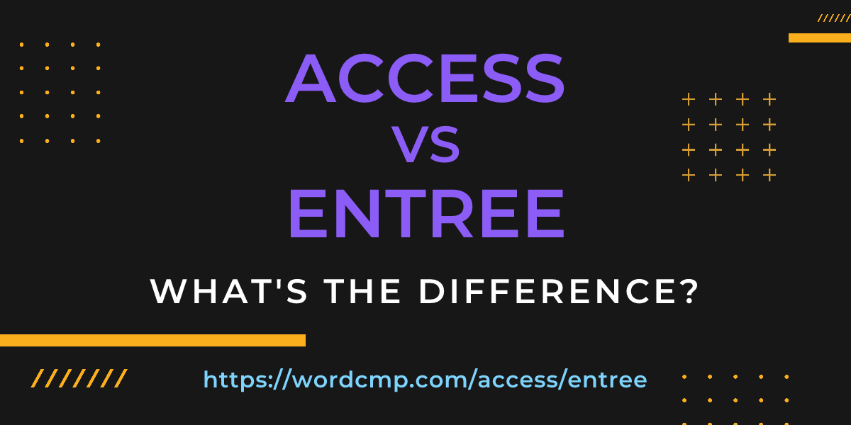 Difference between access and entree