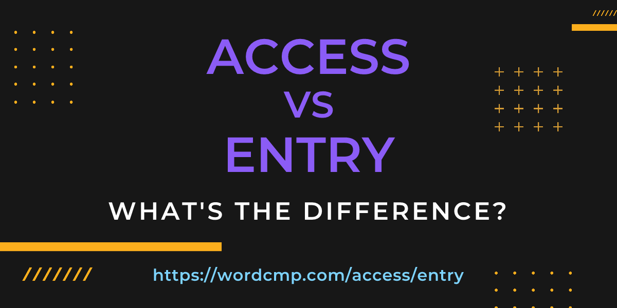 Difference between access and entry