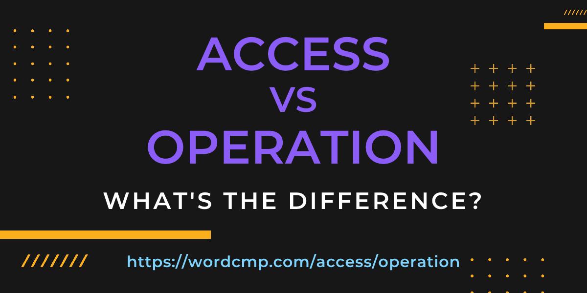 Difference between access and operation