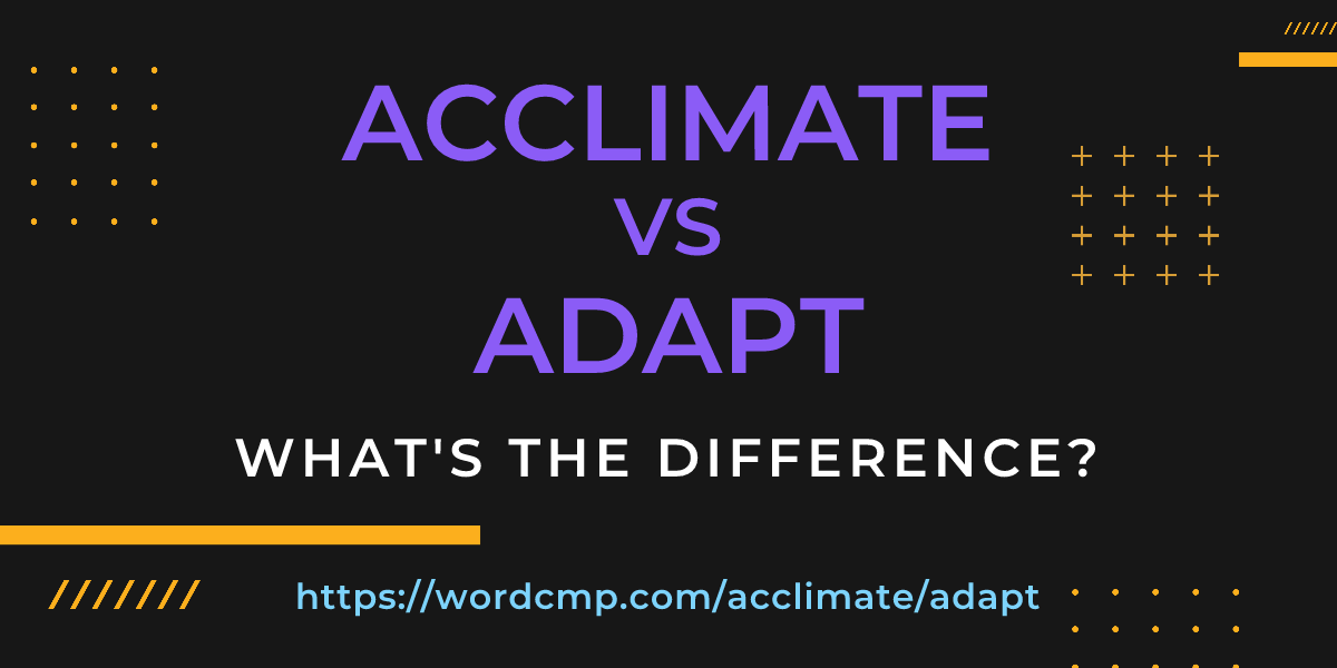 Difference between acclimate and adapt