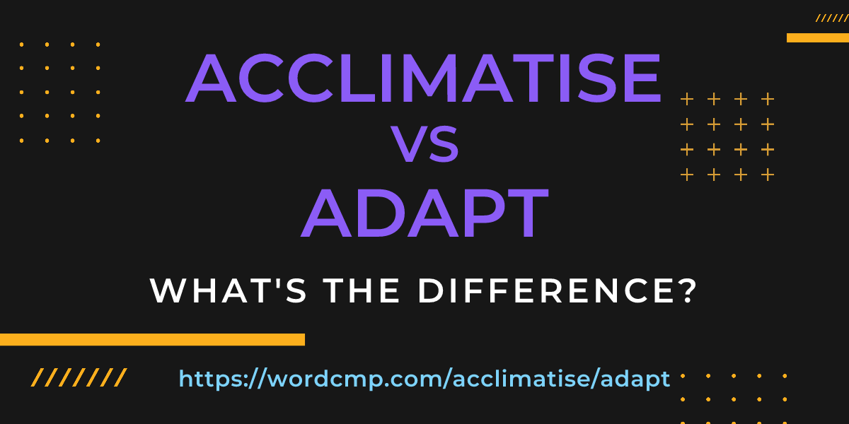 Difference between acclimatise and adapt