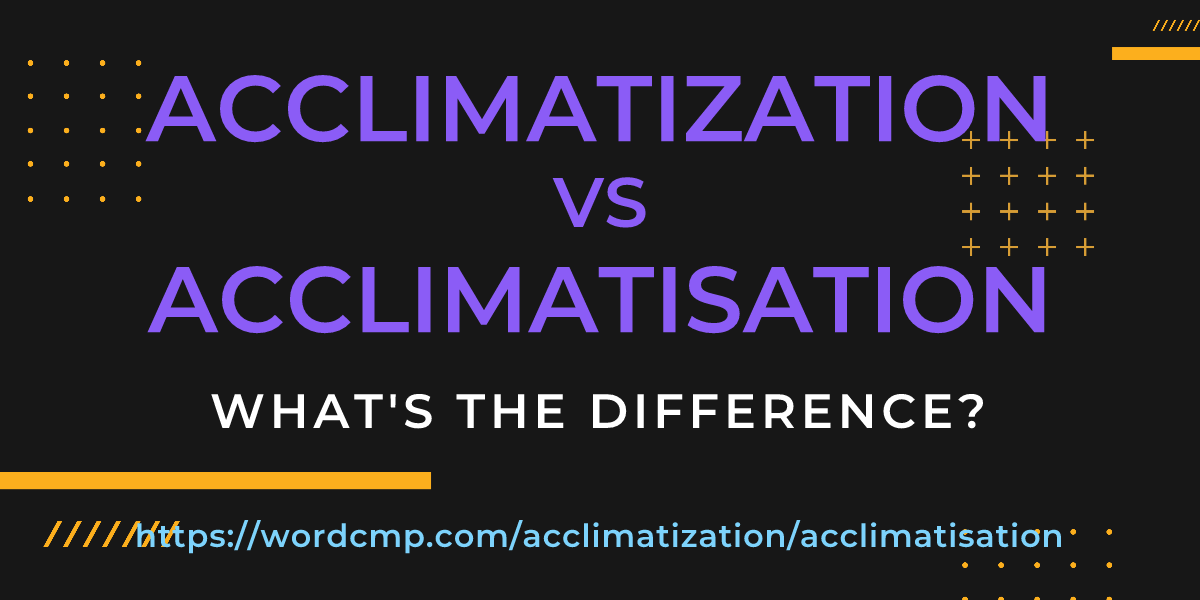 Difference between acclimatization and acclimatisation