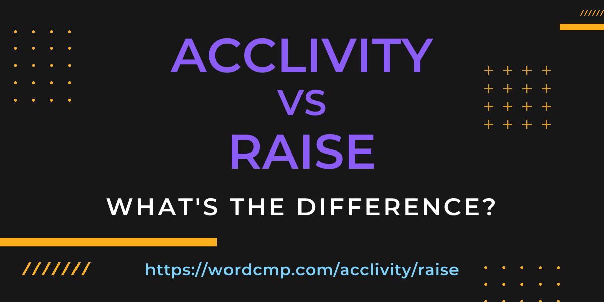 Difference between acclivity and raise