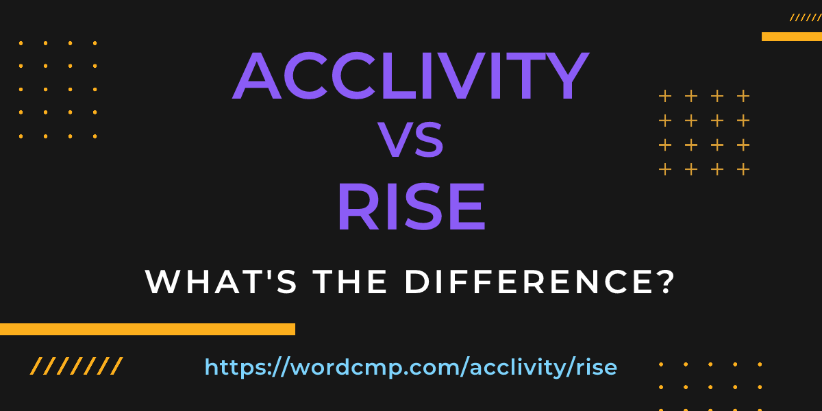 Difference between acclivity and rise