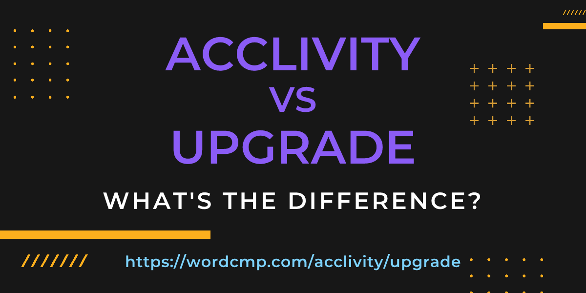 Difference between acclivity and upgrade
