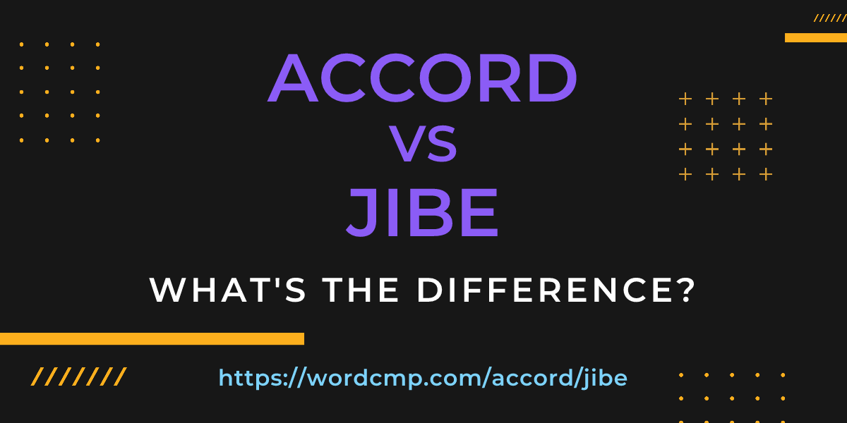 Difference between accord and jibe