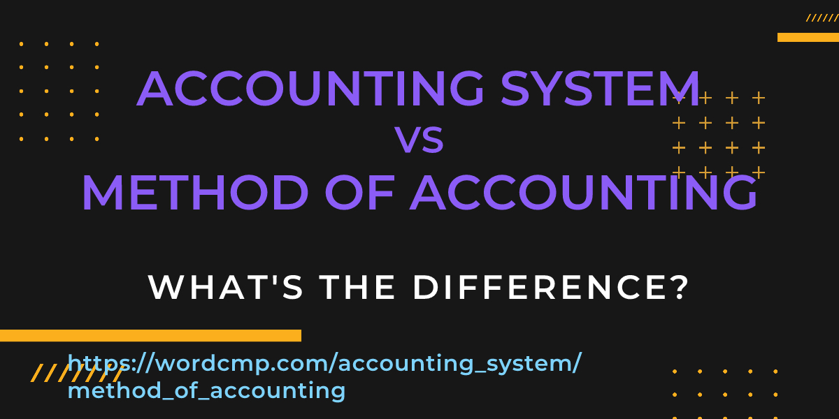 Difference between accounting system and method of accounting