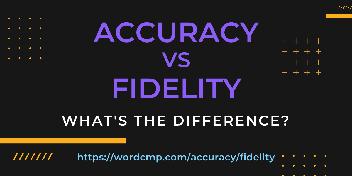 Difference between accuracy and fidelity