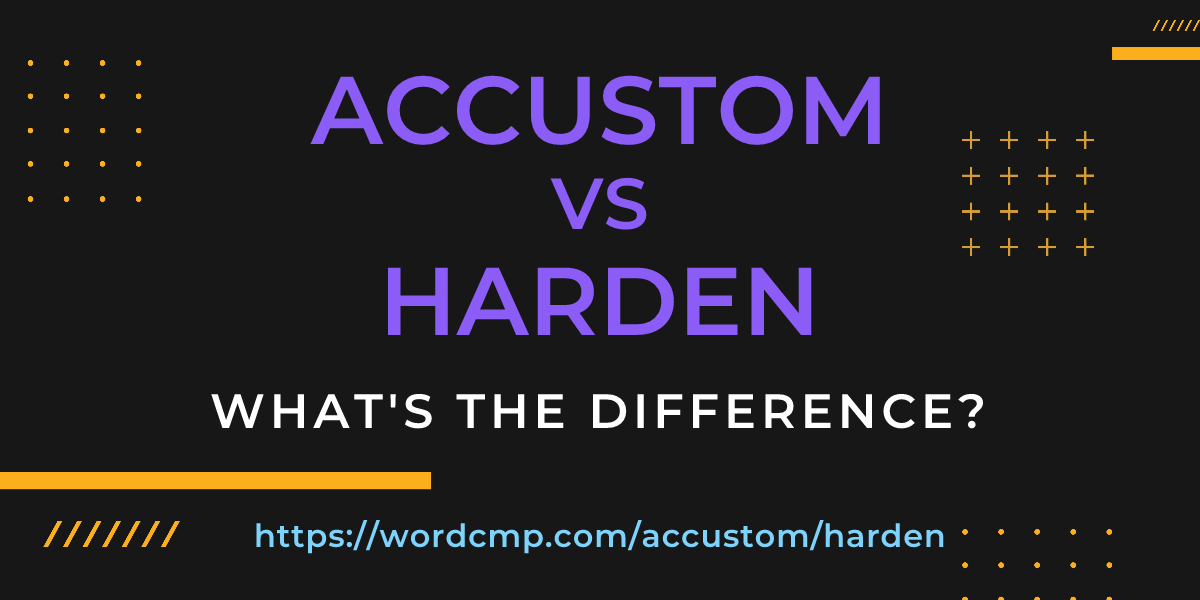 Difference between accustom and harden